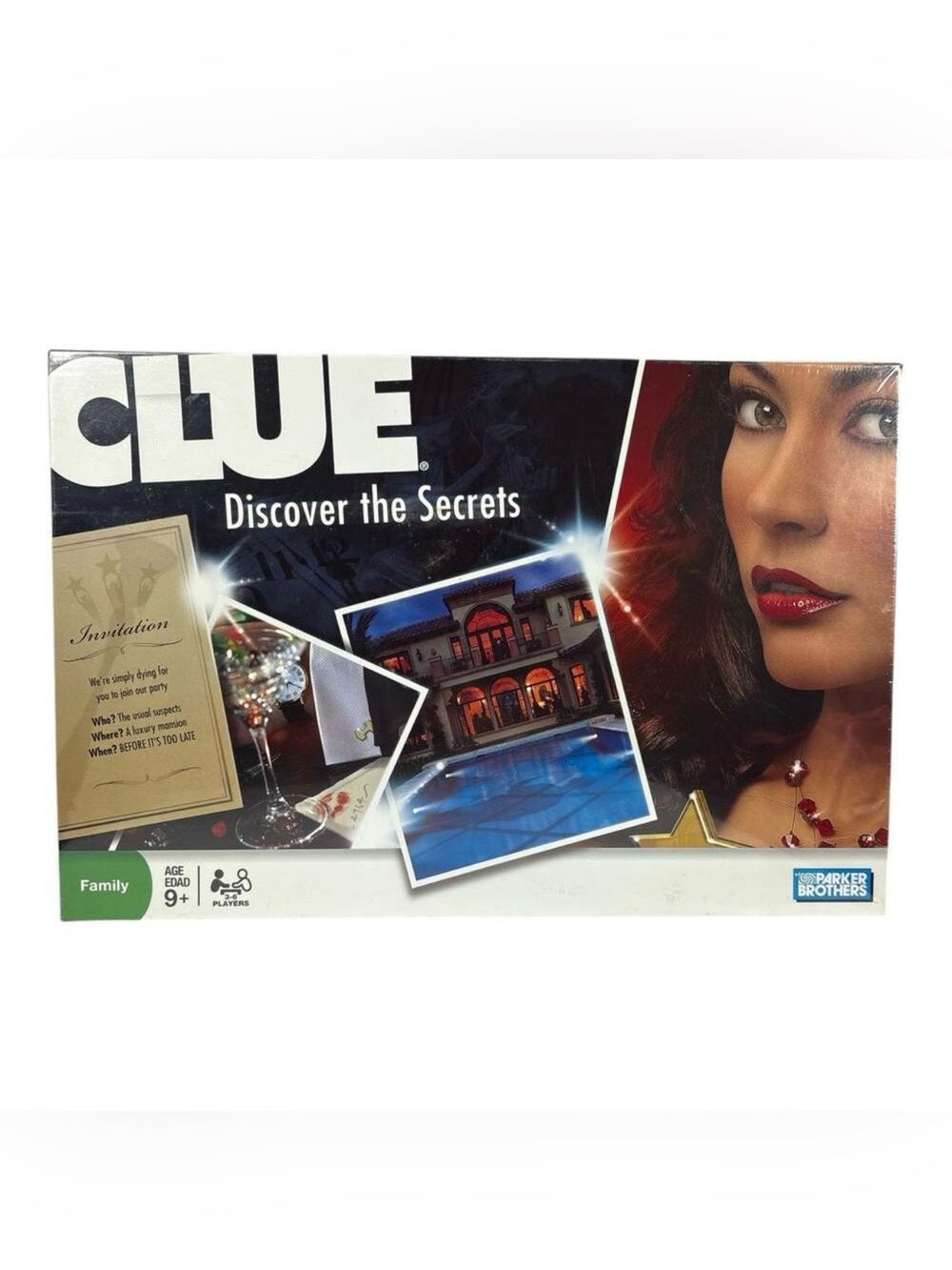 Hasbro CLUE Discover The Secrets Family Board Game 2008 Mystery Night NEW Sealed